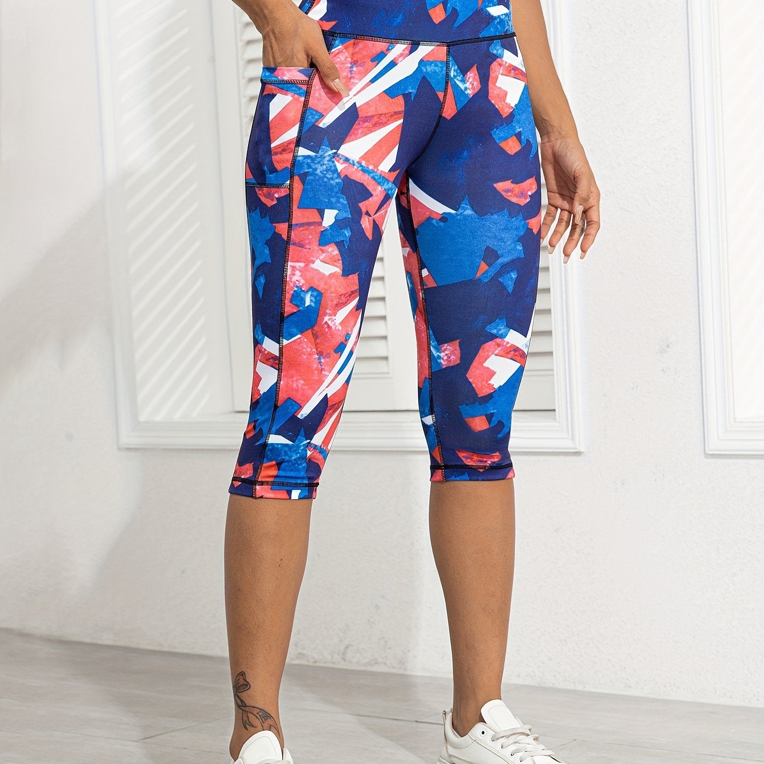 Women's Printed Yoga Leggings with Pockets