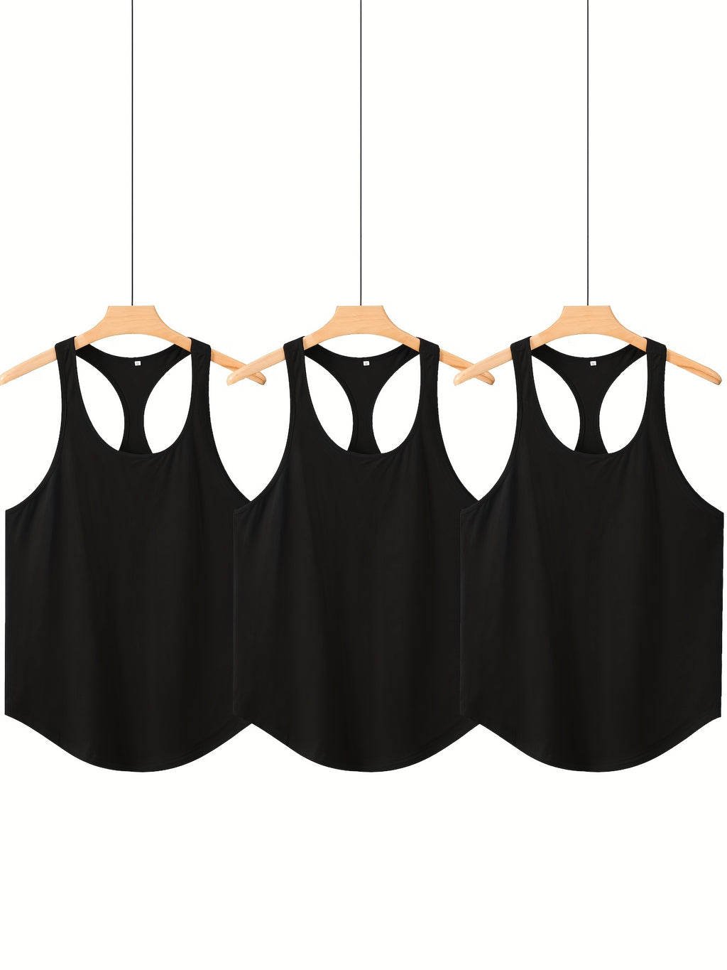 3 Packs Men's Basic Tank Top, Summer Casual Loose Sleeveless Shirt For Fitness