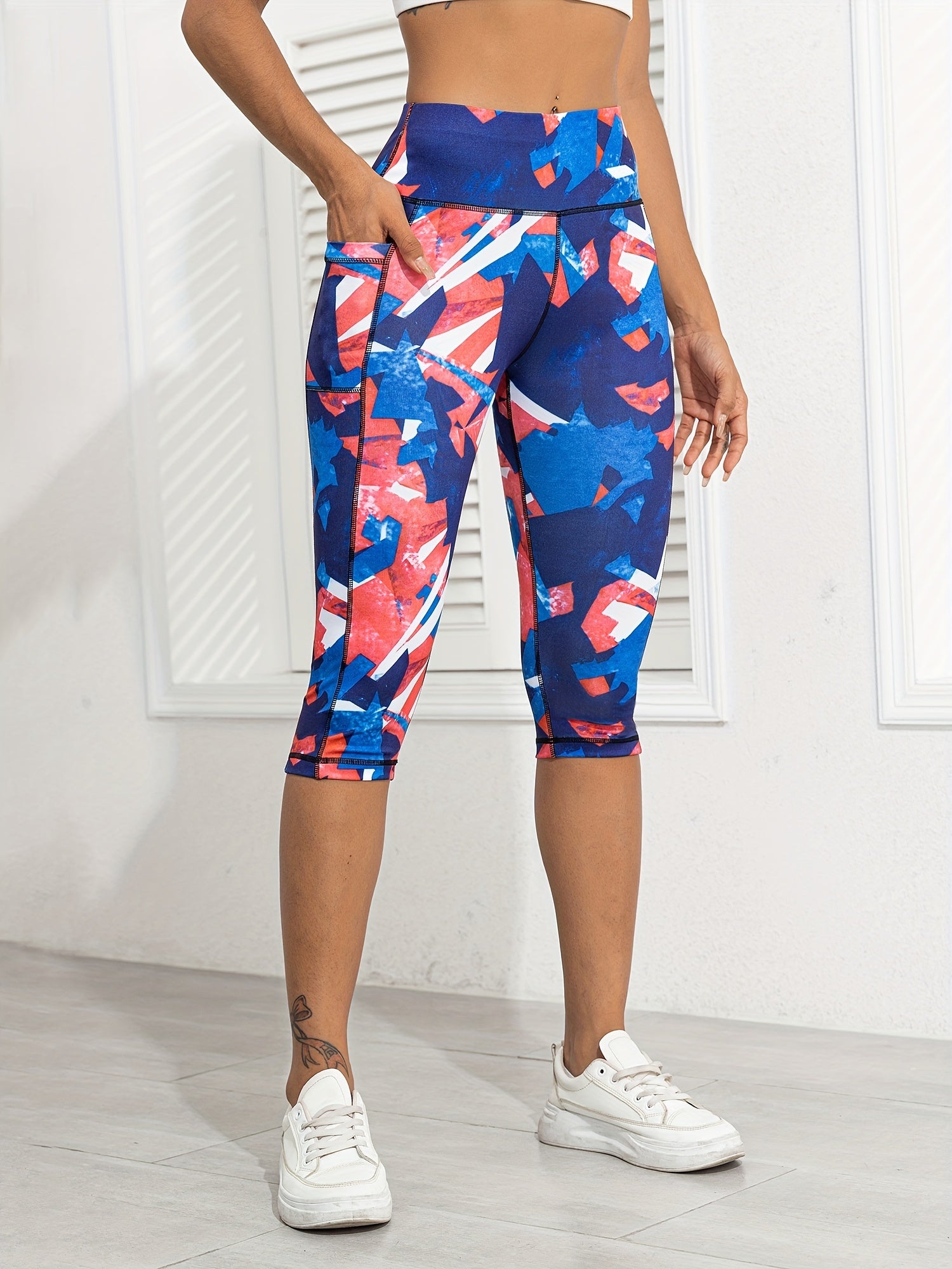 Women's Printed Yoga Leggings with Pockets