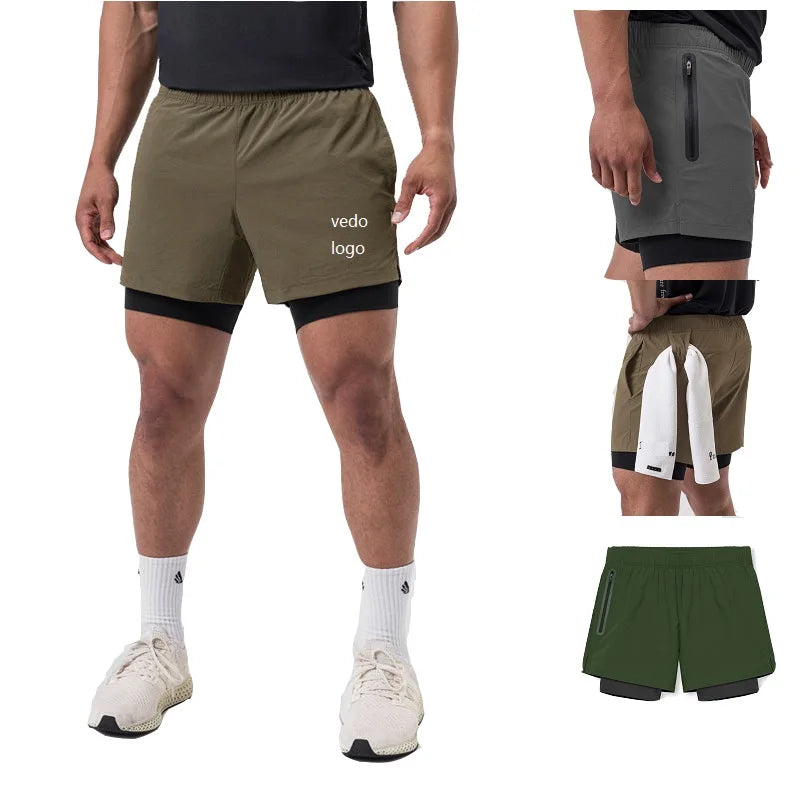 Men's 2-in-1 Gym Shorts with Compression Liner