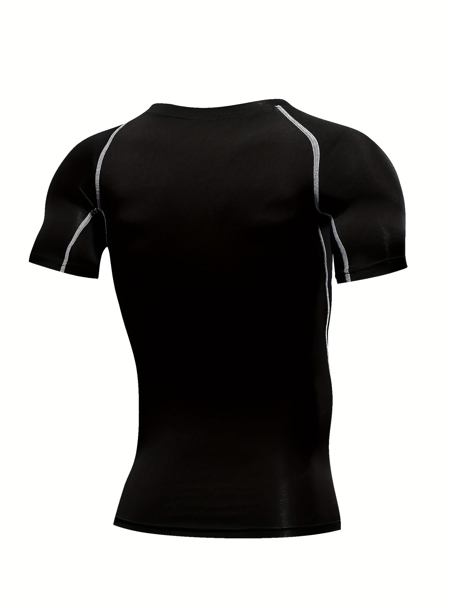 Men's Quick-drying Sports T-Shirt, Casual Breathable Compression Crew Neck Short Sleeves For Outdoor Gym Running Fitness