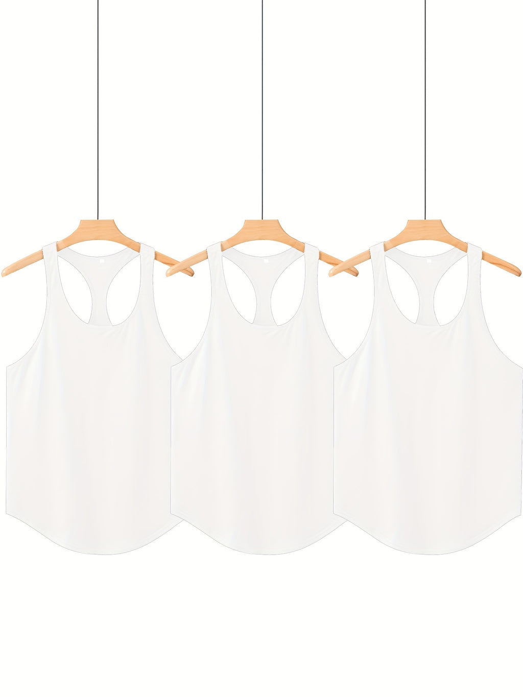 3 Packs Men's Basic Tank Top, Summer Casual Loose Sleeveless Shirt For Fitness