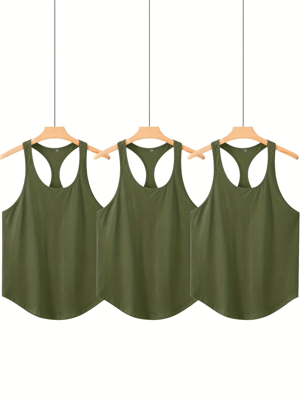 3 Packs Men's Basic Tank Top, Summer Casual Loose Sleeveless Shirt For Fitness