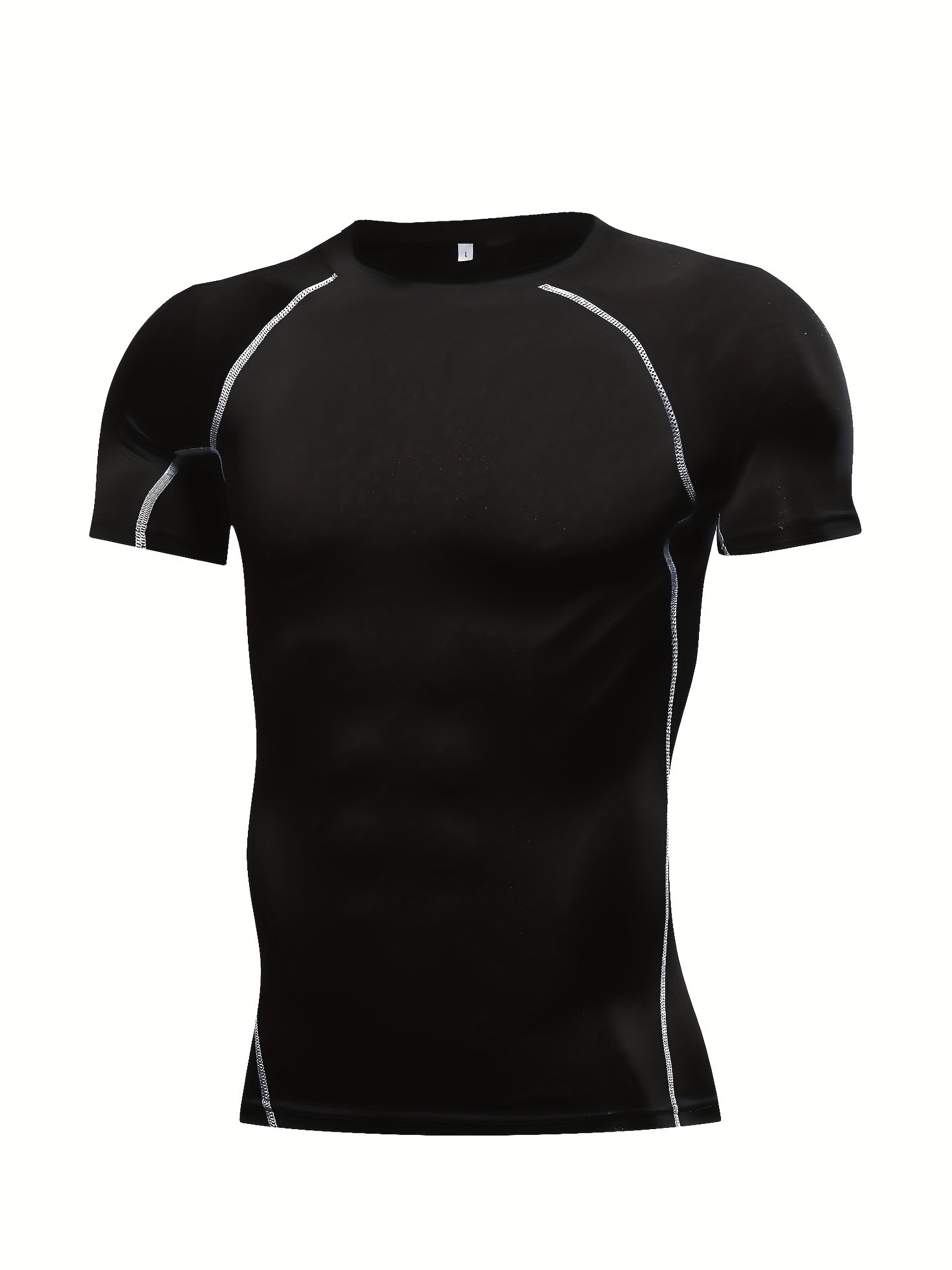 Men's Quick-drying Sports T-Shirt, Casual Breathable Compression Crew Neck Short Sleeves For Outdoor Gym Running Fitness